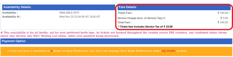 fare changes